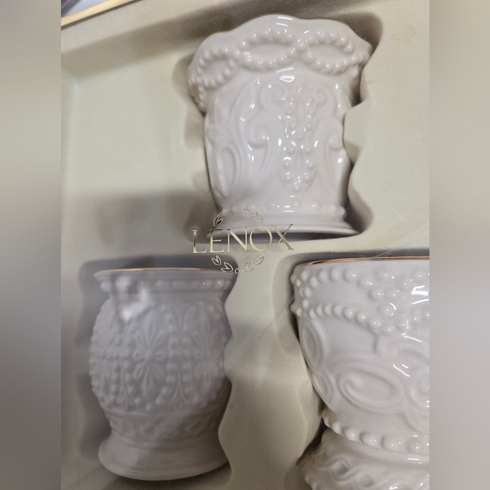Lenox Classic Beaded Votive Holder Set of 3 Ivory Porcelain Candle Decor